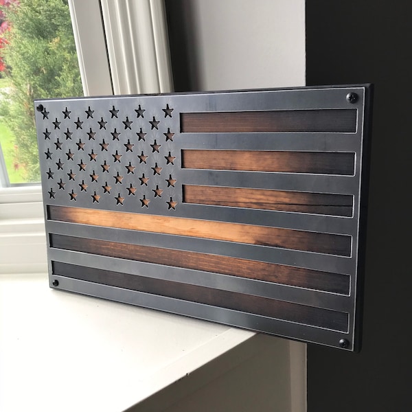 American Flag Wall Art / Industrial Sign / Reclaimed Wood / handmade/ Sign / ManCave / Wall Art / USA / Flag