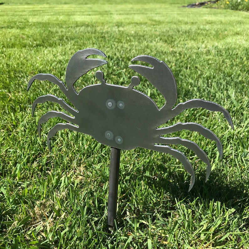 Crab Lawn Art / Steel / Garden Art / Metal / Garden Stake / Etsy