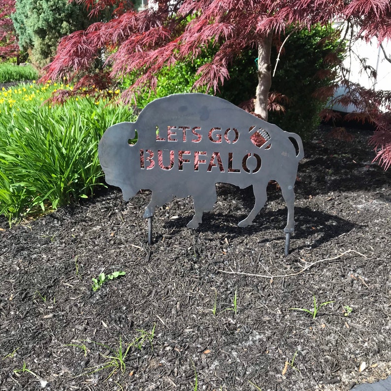Jumbo Steel Buffalo Lawn Ornament / Lets Go Buffalo / Garden Etsy