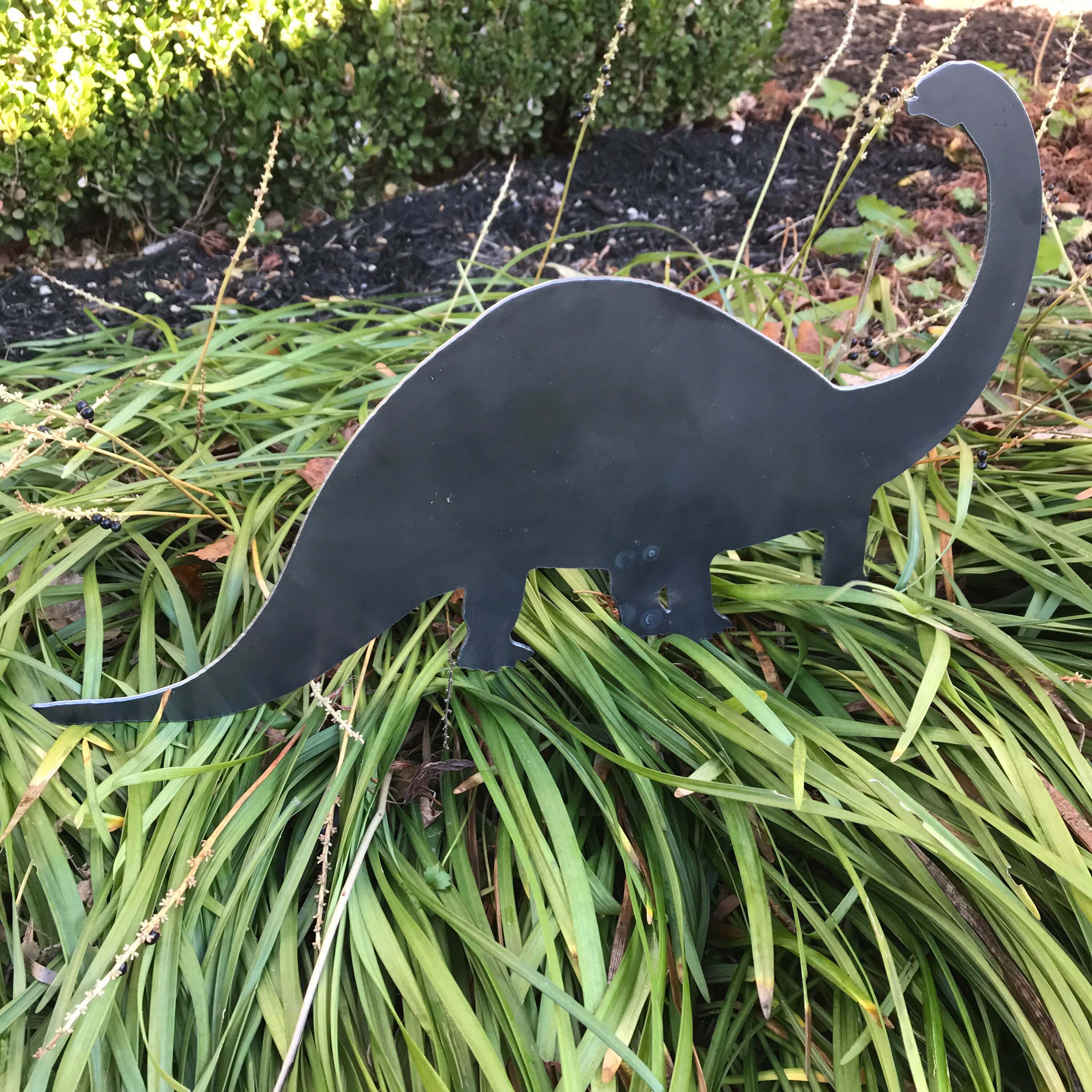 Steel Dinosaur Garden Stake / Dinosaur Fossil / Metal Yard Art Etsy