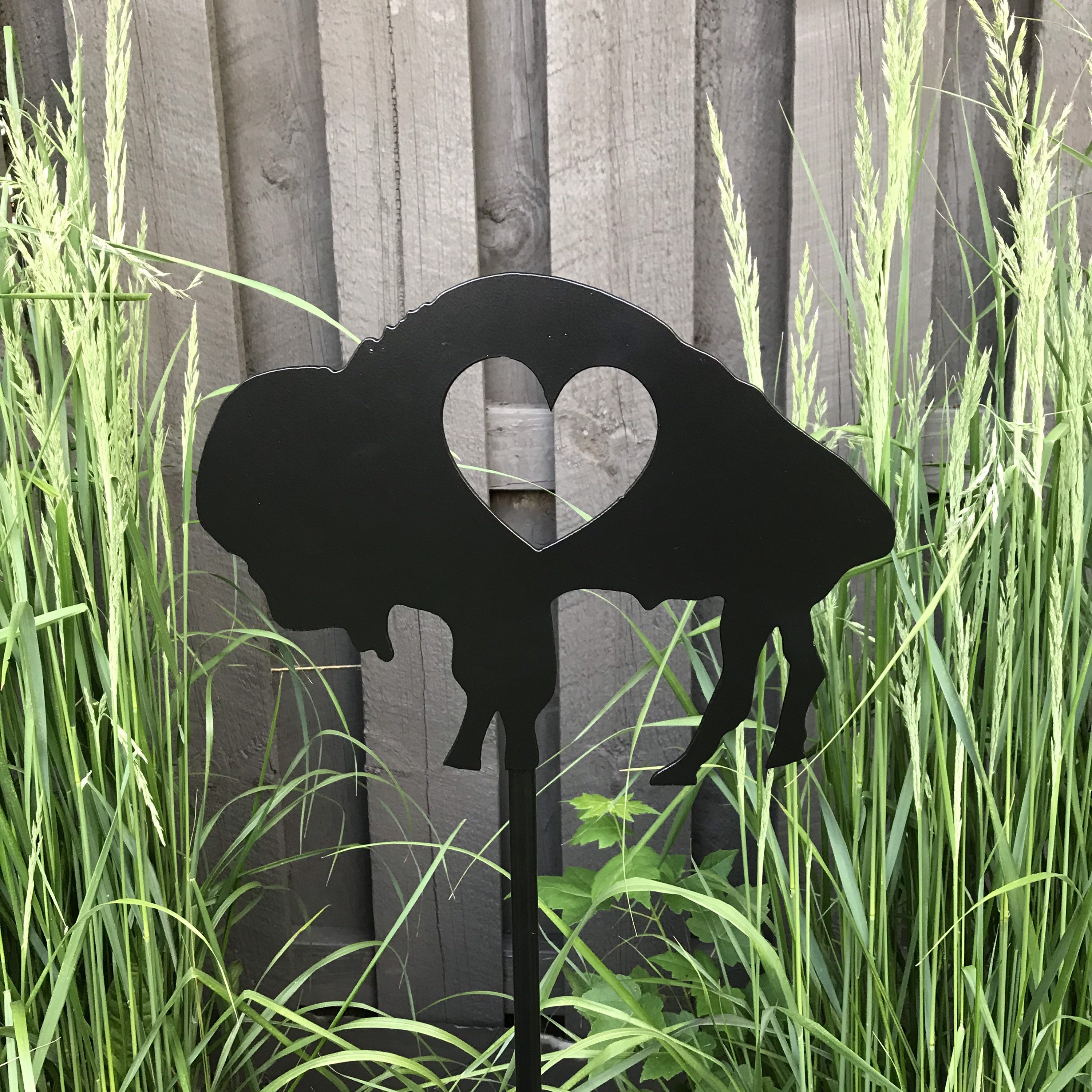 Steel Buffalo Yard Art / Garden Stake / Garden Decoration / Etsy
