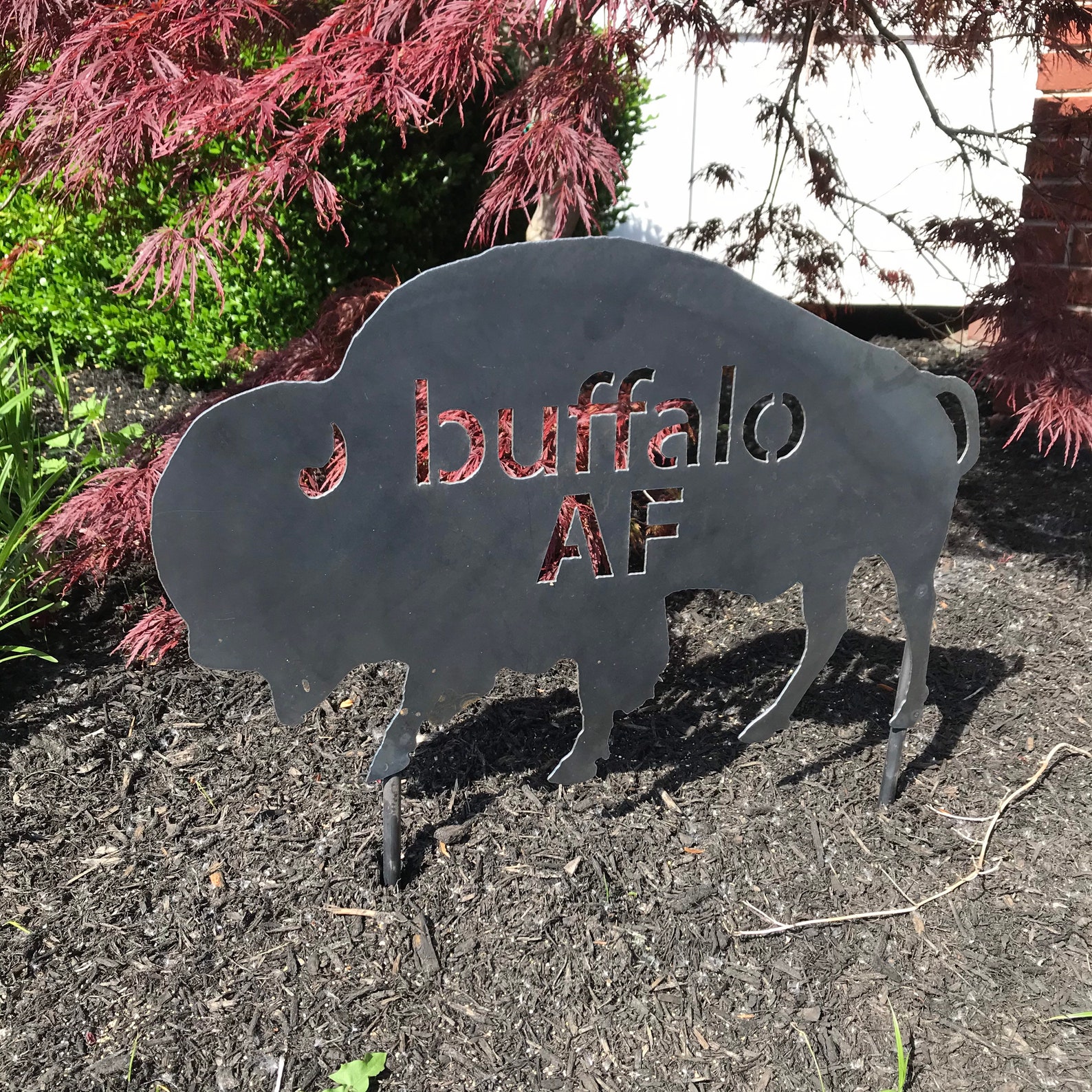 Jumbo Steel Buffalo Lawn Ornament / Buffalo AF / Decoración de Etsy