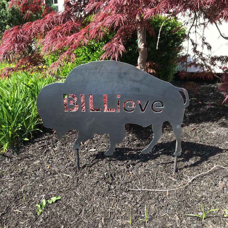 Jumbo Steel Buffalo Lawn Ornament / Lets Go Buffalo / Garden Etsy