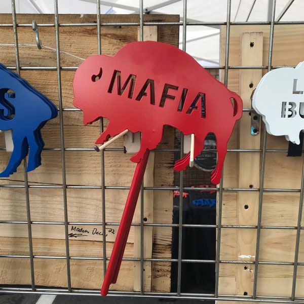 Bills Mafia / Let’s Go Buffalo - Metal Lawn Stake / Garden Decoration / Garden Decor / Metal  Art / Buffalo Bills