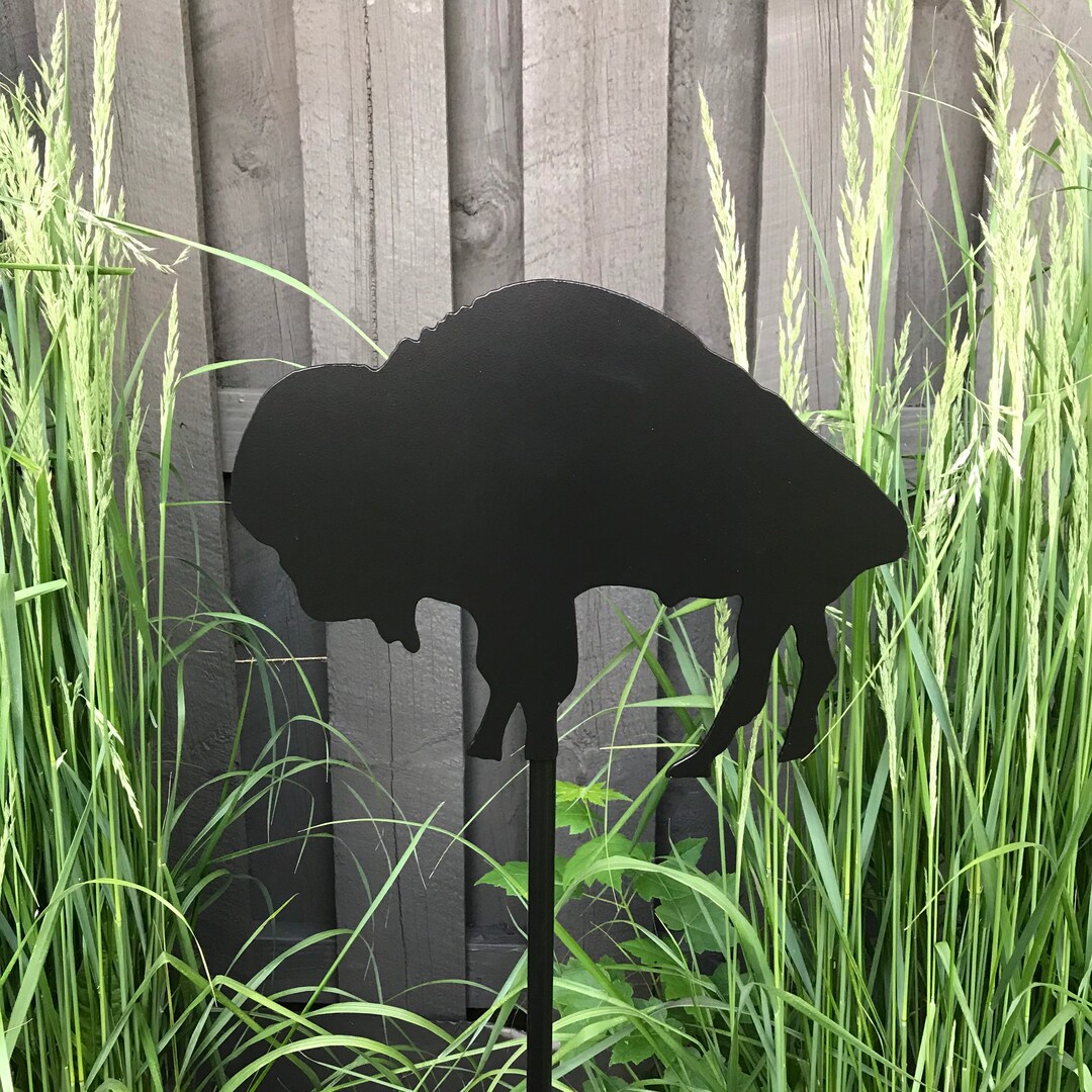 Steel Buffalo Yard Art / Garden Stake / Garden Decoration / Buffalo