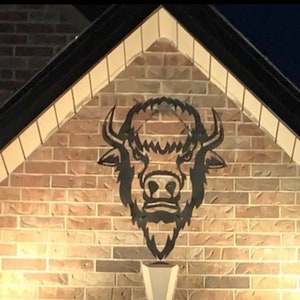 Art mural tête de buffle en acier / Art en métal / Bison / Signalisation de buffle / Homme des cavernes / Plaque en métal / Billets de buffle