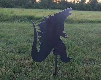 Steel Godzilla Lawn Stake / Garden Art / Godzilla / Lawn Art