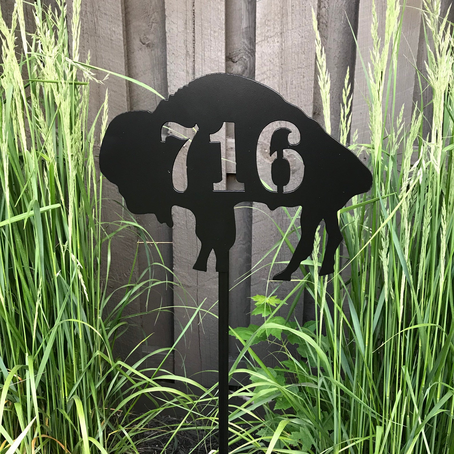 Steel Buffalo Yard Art / Garden Stake / Garden Decoration / Etsy
