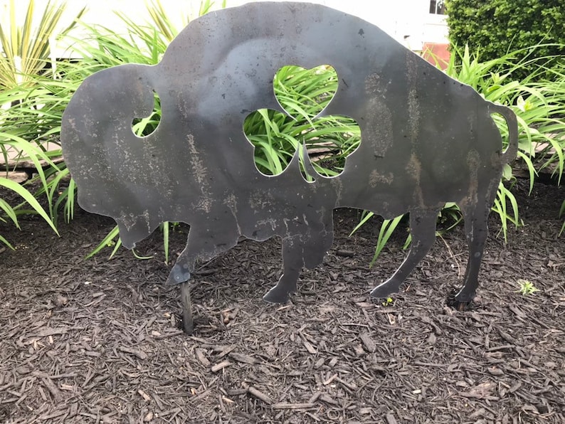 Jumbo Steel Buffalo Lawn Ornaments Etsy