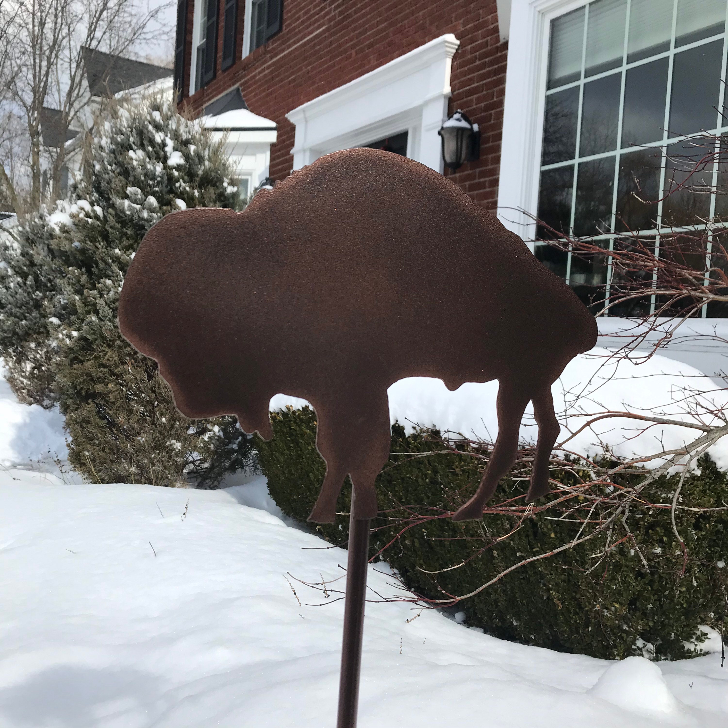 Steel Buffalo Yard Art / Garden Stake / Garden Decoration / Etsy UK