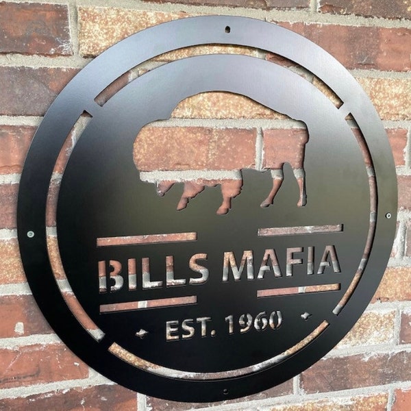 Bills Mafia Steel Wall Art / Metal Art / Steel Artwork / Buffalo Signage / Man Cave / Metal Sign / Buffalo Bills
