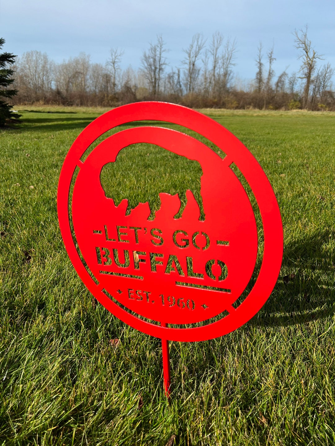 Buffalo Bills Steel Lawn Ornament/ Garden Decoration / Lets Etsy