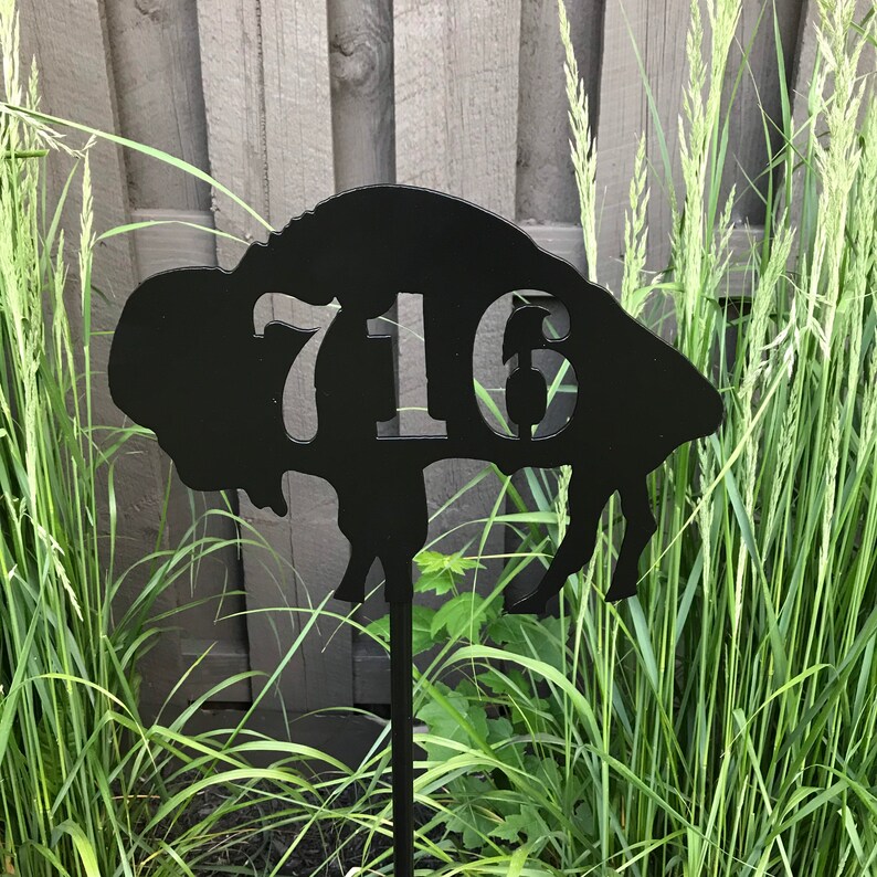 Steel Buffalo Yard Art / Garden Stake / Garden Decoration / Etsy