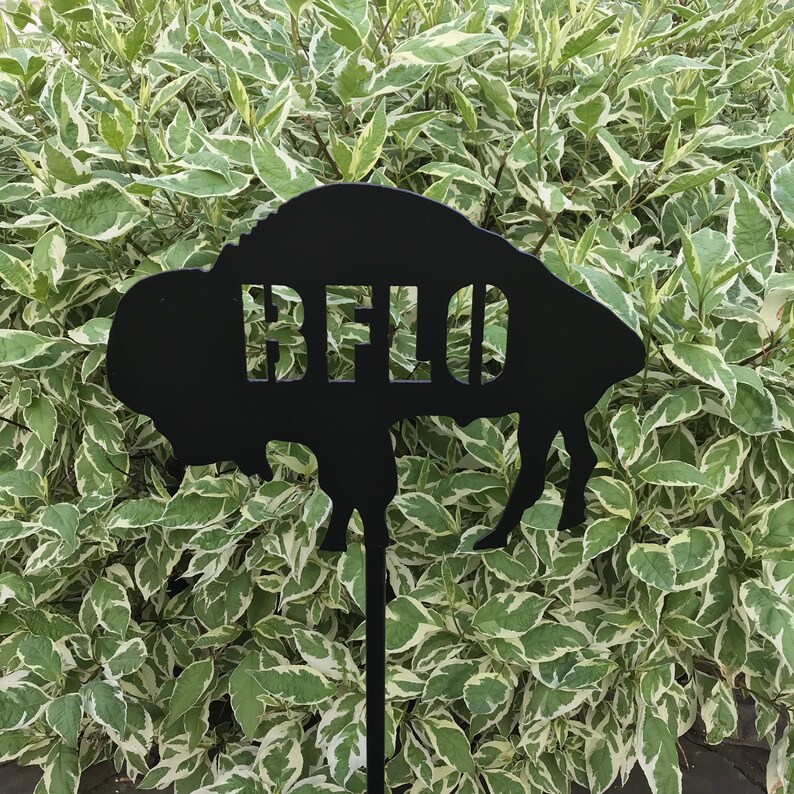 Steel Buffalo Yard Art / Garden Stake / Garden Decoration / Etsy