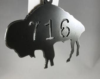 716 Steel Buffalo Ornament / Buffalo Gifts / Holiday Gifts / Wedding Favors