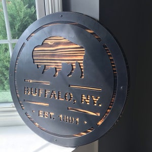 Buffalo New York Steel and Wood Wall Art