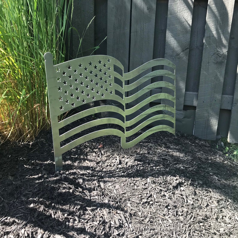 Wavy American Flag Lawn Decoration / USA USA USA / Lawn Etsy