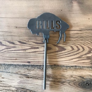 Mini Buffalo Bills Flower Pot Stake / Metal Yard Art / Buffalo Love / Mini Lawn Stake / Go Bills
