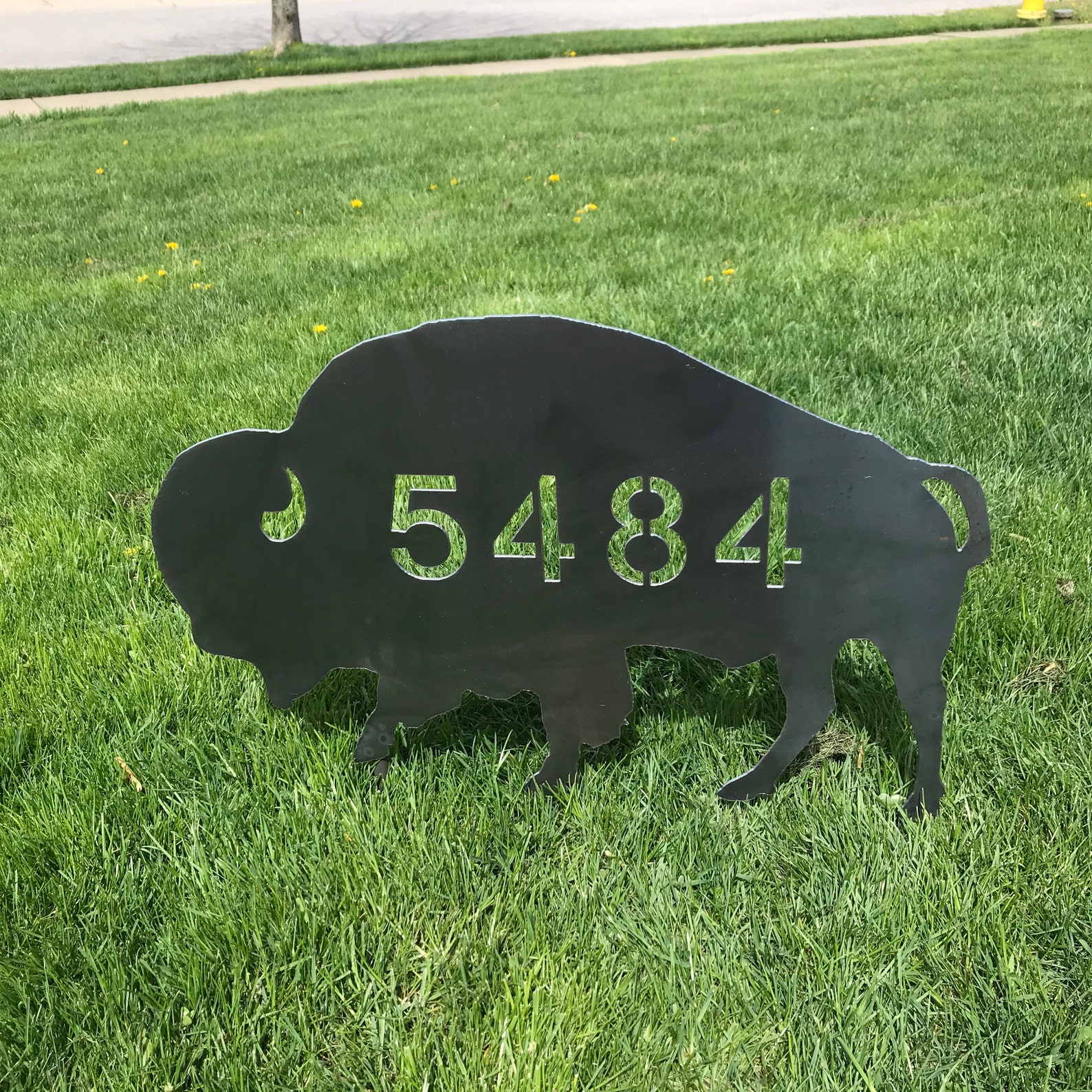Personalized House Number Buffalo Lawn Sign / Steel Buffalo Etsy