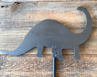 Steel Dinosaur Garden Stake / Dinosaur Fossil / Metal Yard Art / Jurassic Park