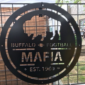 Art mural en acier Bills Mafia / Art en métal / Oeuvre d'art en acier / Signalisation Buffalo / Homme des cavernes / Plaque en métal / Bills Buffalo