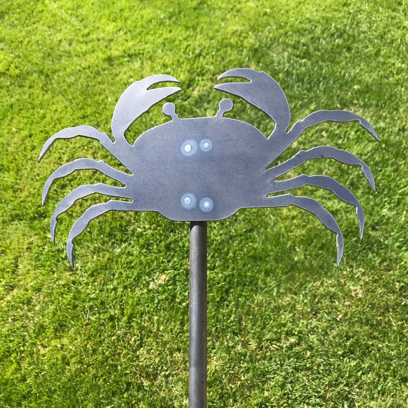 Crab Lawn Art / Steel / Garden Art / Metal / Garden Stake / Etsy