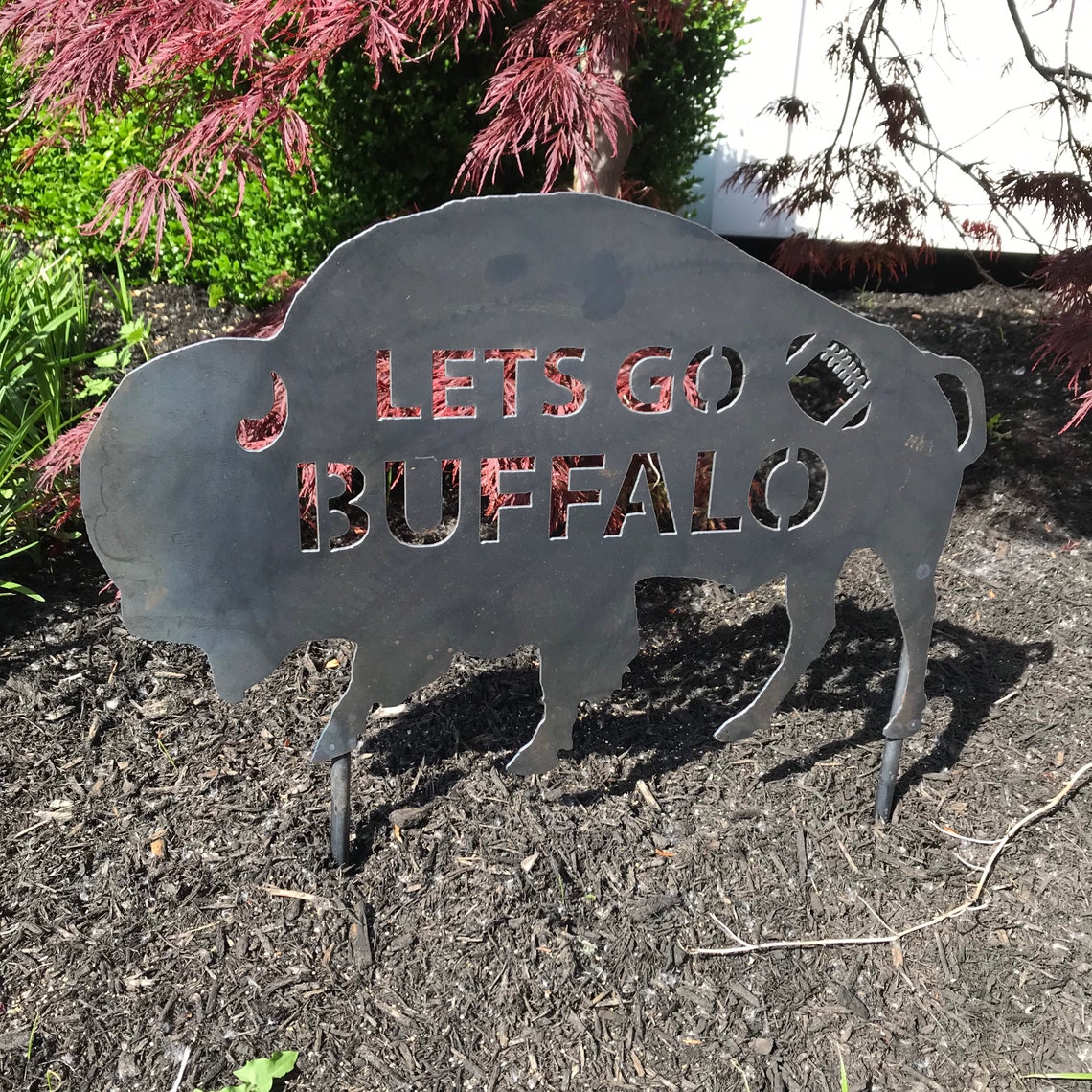 Jumbo Steel Buffalo Lawn Ornament / Lets Go Buffalo / Garden Etsy