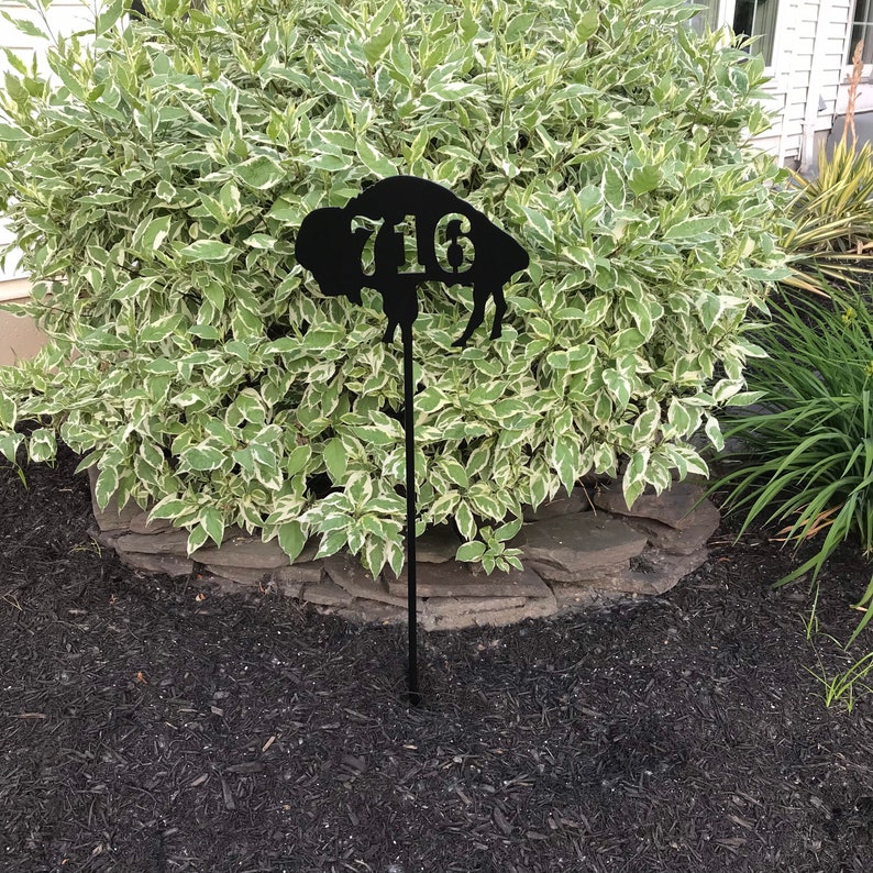 Steel Buffalo Yard Art / Garden Stake / Garden Decoration / Etsy