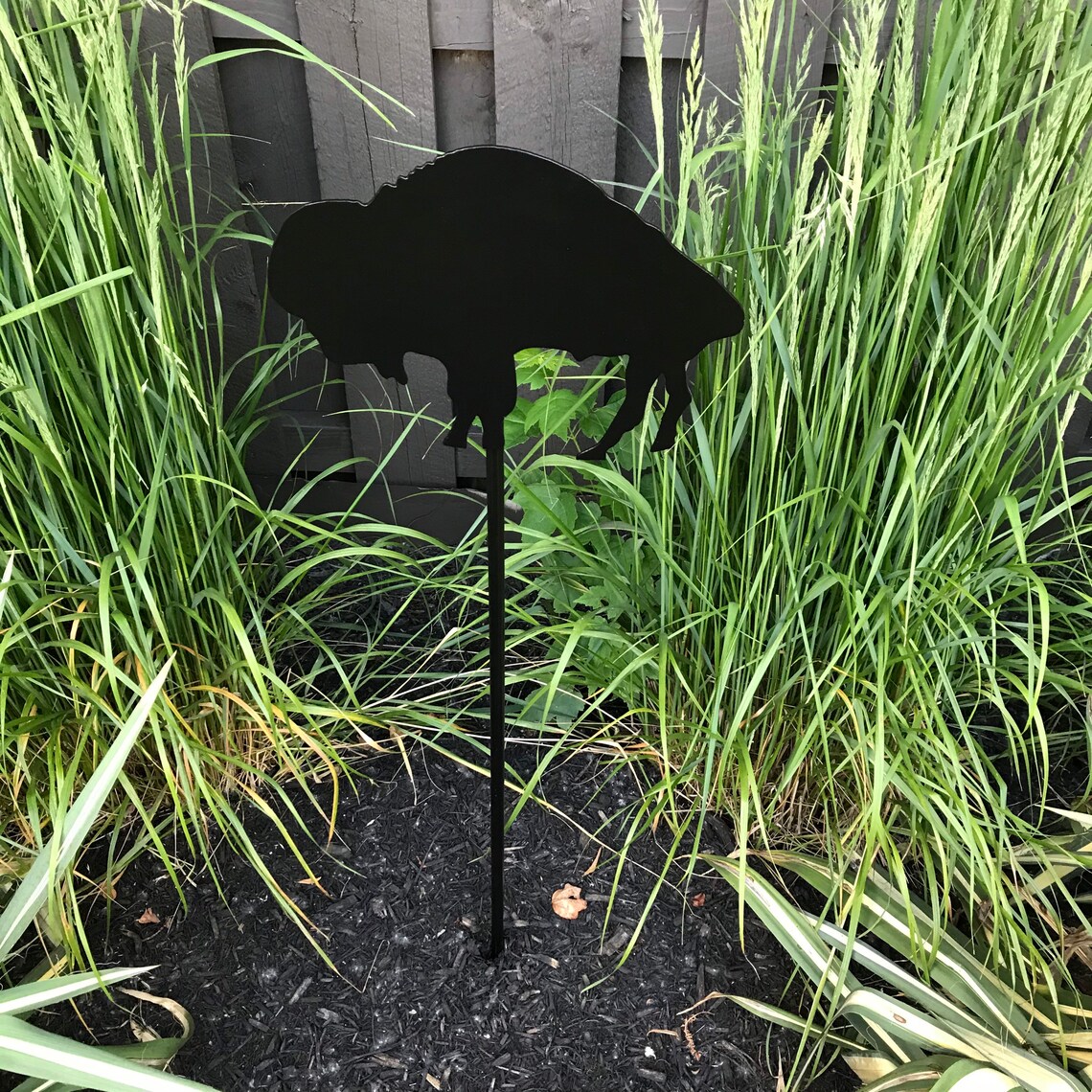 Steel Buffalo Yard Art / Garden Stake / Garden Decoration / Etsy