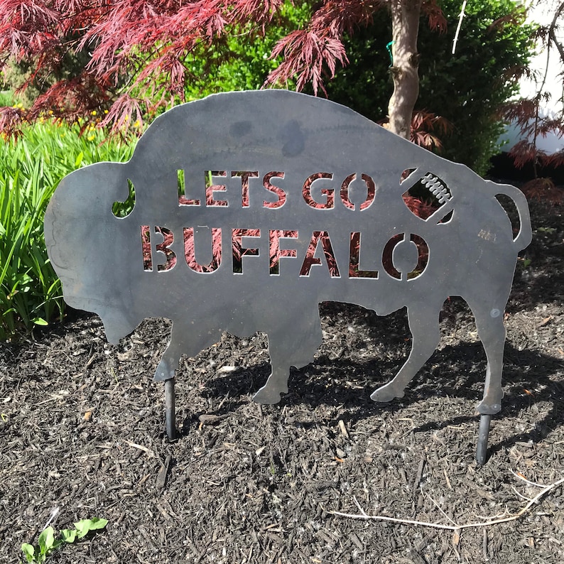 Jumbo Steel Buffalo Lawn Ornament / Lets Go Buffalo / Garden Etsy