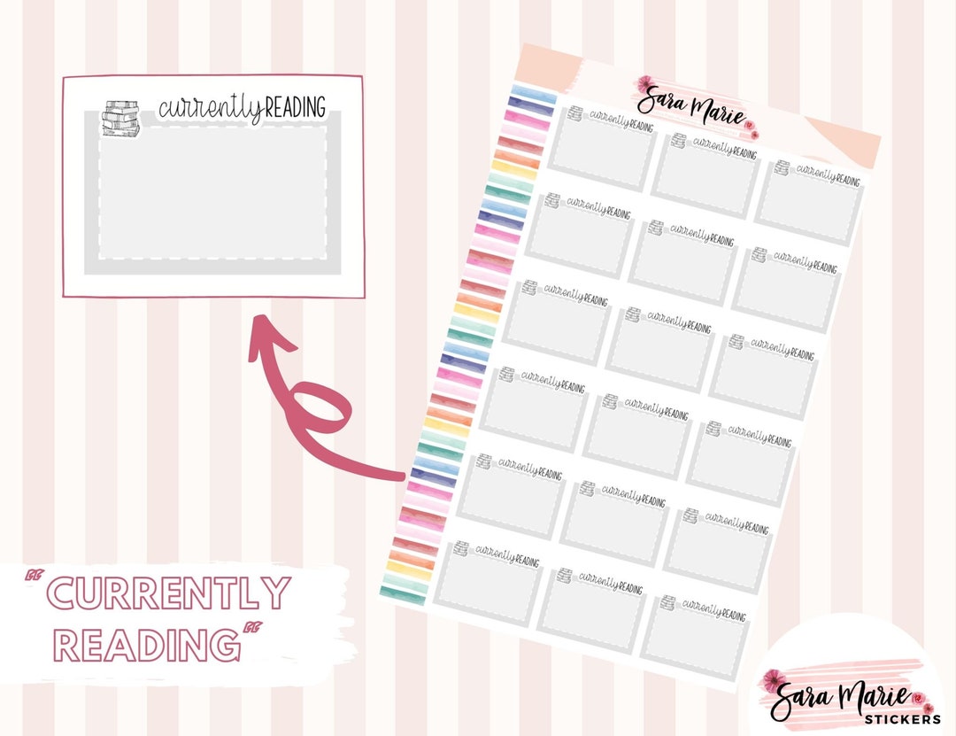 Neutral - CURRENTLY READING (half Box) Planner Stickers - Etsy