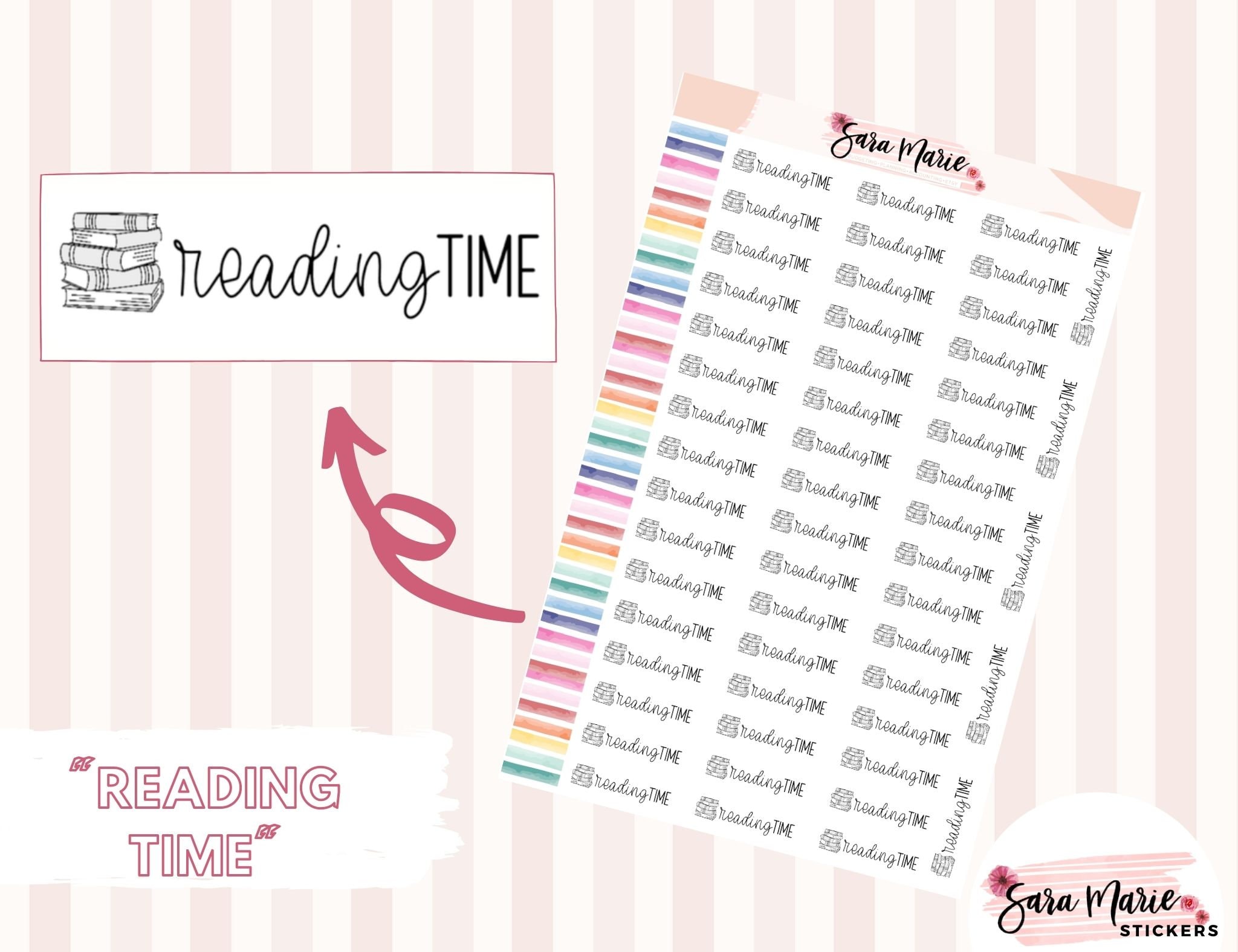 Neutral - READING TIME Planner Stickers
