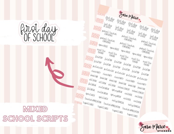 School Events / Reminders MIXED Mini Scripts - Etsy