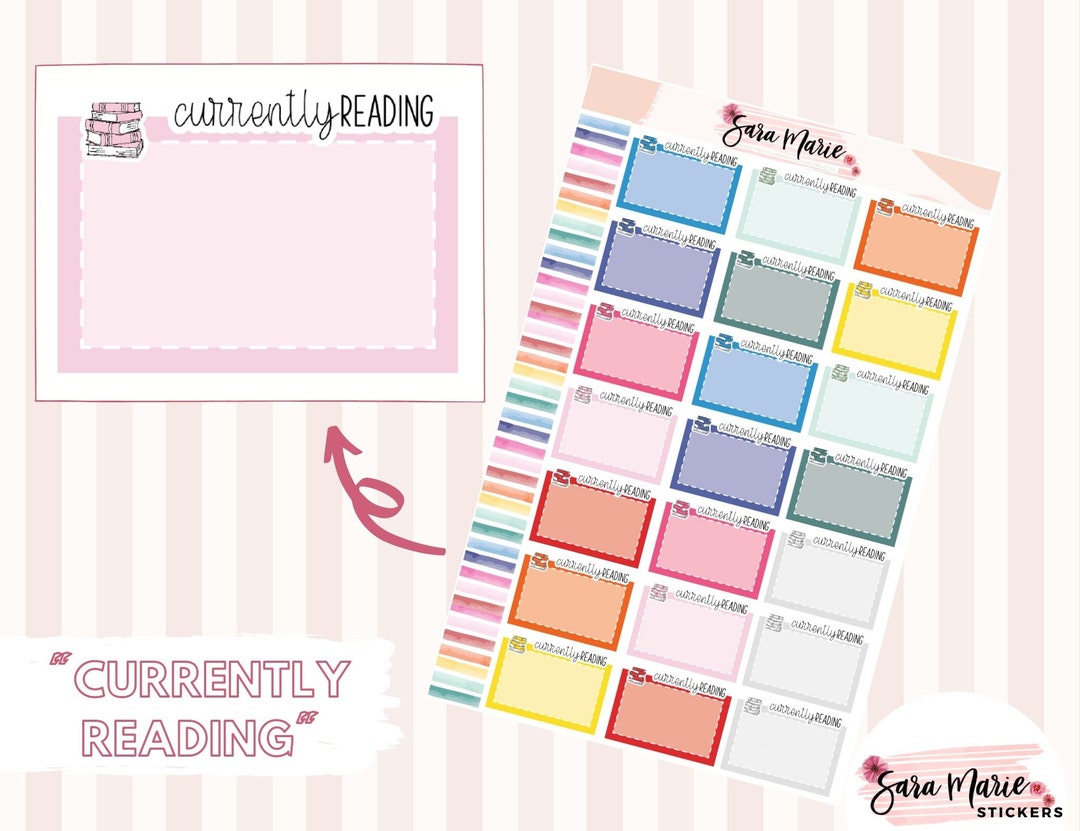 CURRENTLY READING (half Box) Planner Stickers - Etsy