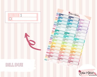 Bill Due Planner Stickers