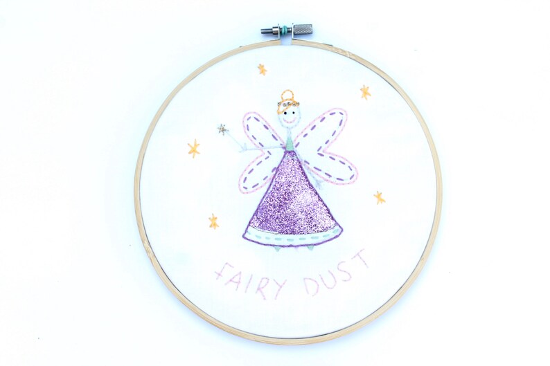 Fairy Fabric Embroidery Hand Embroidery Fabric Decor Etsy
