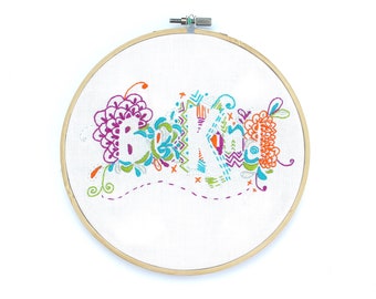 Be Kind embroidery hand embroidery kit, stitch kit, craft kit, needlepoint kit, wall art, hoop art, letterbox gifts