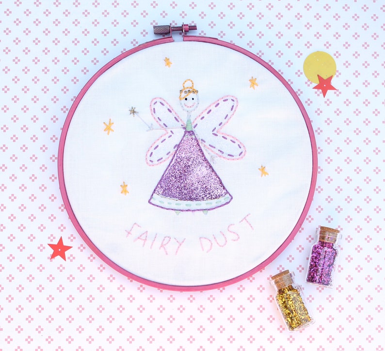 Fairy Fabric Embroidery Hand Embroidery Fabric Decor Etsy