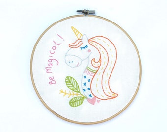 Unicorn embroidery kit, needlecraft kit, stitch kit, sewing kit, adult kit, children’s kit, unicorn stitch, kids crafts, Letterbox gifts