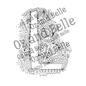 L digital download, embroidery pattern, typography, letters, initials, pdf pattern, embroidery, stitch, decor, alphabet, wall art