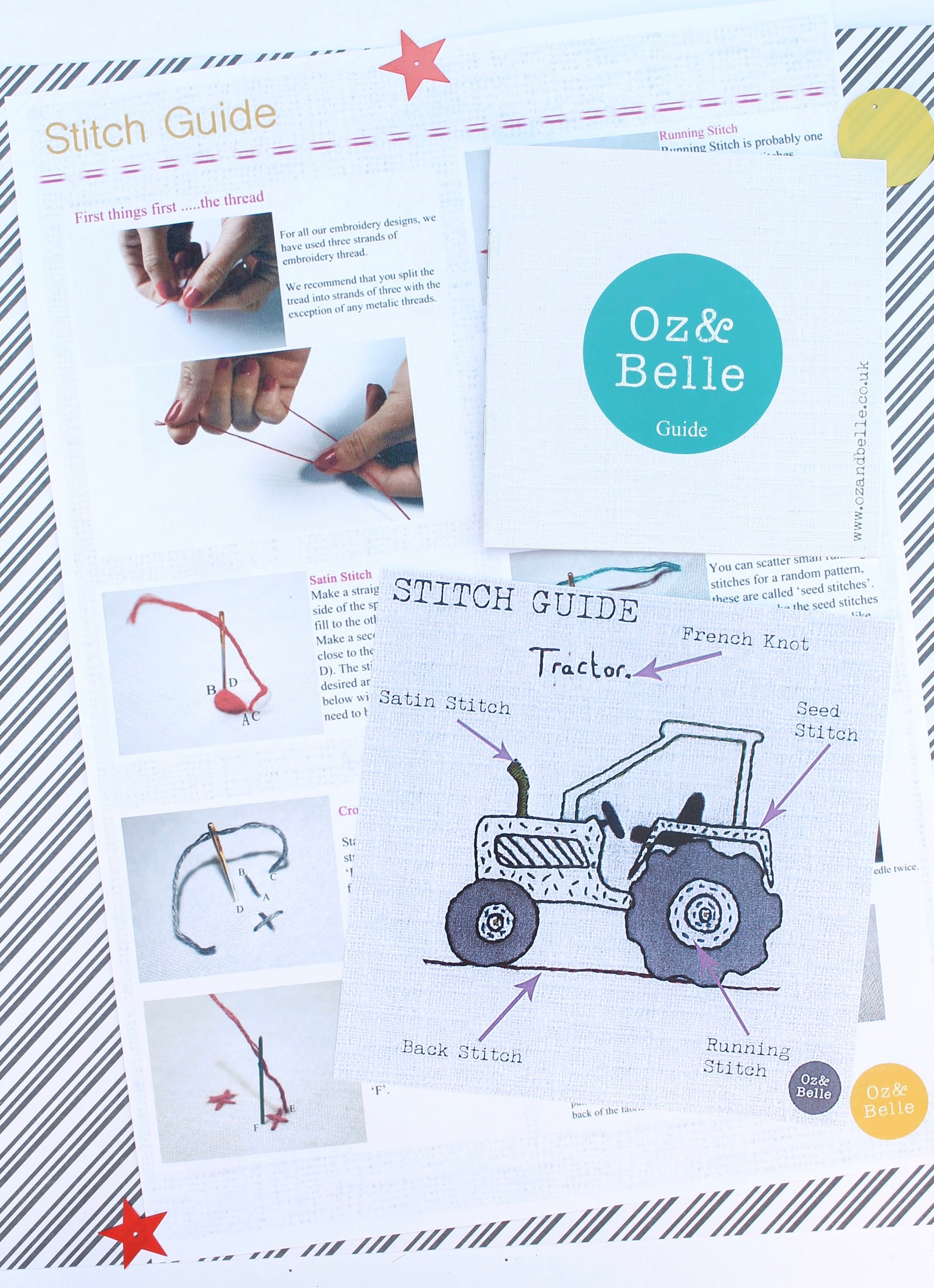 Tractor Hand Embroidery Kit, Stitch, Sewing, Needlepoint, Gifts for Him, Tractor Craft, Tractor