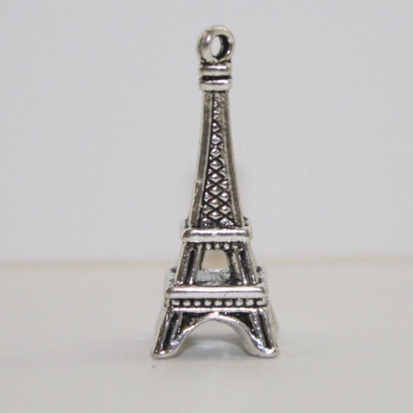 Eiffel Tower Charms Antiqued Silver Paris Charms 3D Charms - 26x10 mm - 10ct -#027