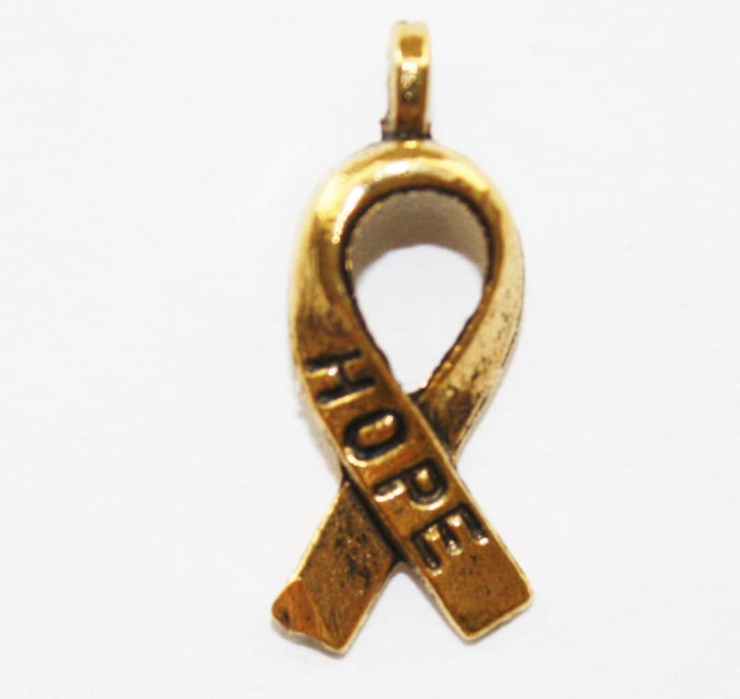 Hope Ribbon Charm, Hope Awareness Ribbon Charms, Ribbon Charms, Antique ...