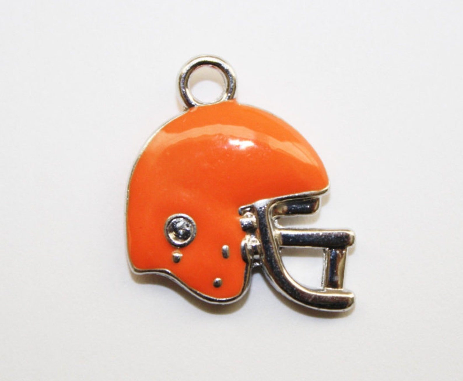 Football Helmet Charms Enamel Charms. Double Sided Orange Etsy