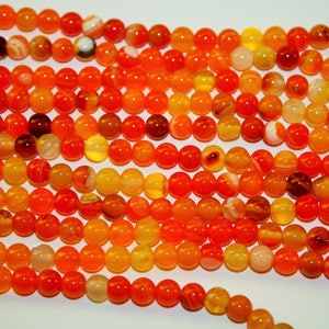 Jade, Orange Jade Beads, Round Jade, Orange Beads - 6mm - 60ct - D260