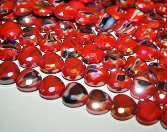 Red Heart Glass Beads 14 x14mm - 20ct - D188
