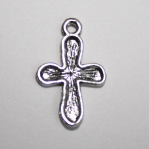 Cross Charm Antique Silver Tone - 20x12mm - 50ct - #264