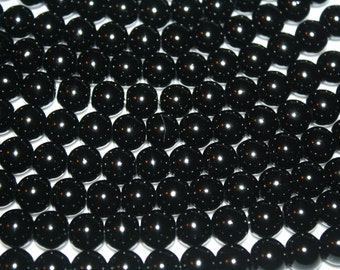 Black Glass Pearls - 16mm - 26ct