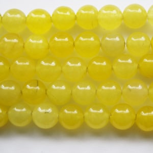 Jade, Yellow Jade Beads, Round Jade, Yellow Beads - 8mm - 46ct - #682