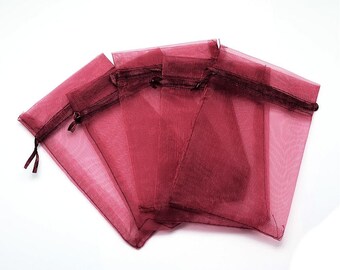 Organza Bags, Rectangle, about 3 1/2H"X 2 1/2W". Sheer Drawstring, Jewelry Pouches Wedding Party Favor Bags, Candy Bag, 30 Bags -#191